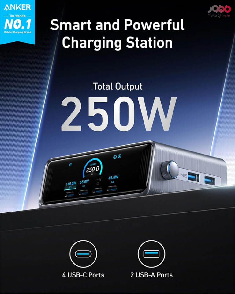 شارژر رومیزی Anker Prime 250W GaN مدل A2345