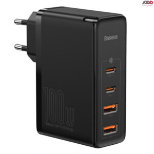 شارژر دیواری 100 وات بیسوس مدل CCGAN2P-L01 به همراه کابل تبدیل USB-C