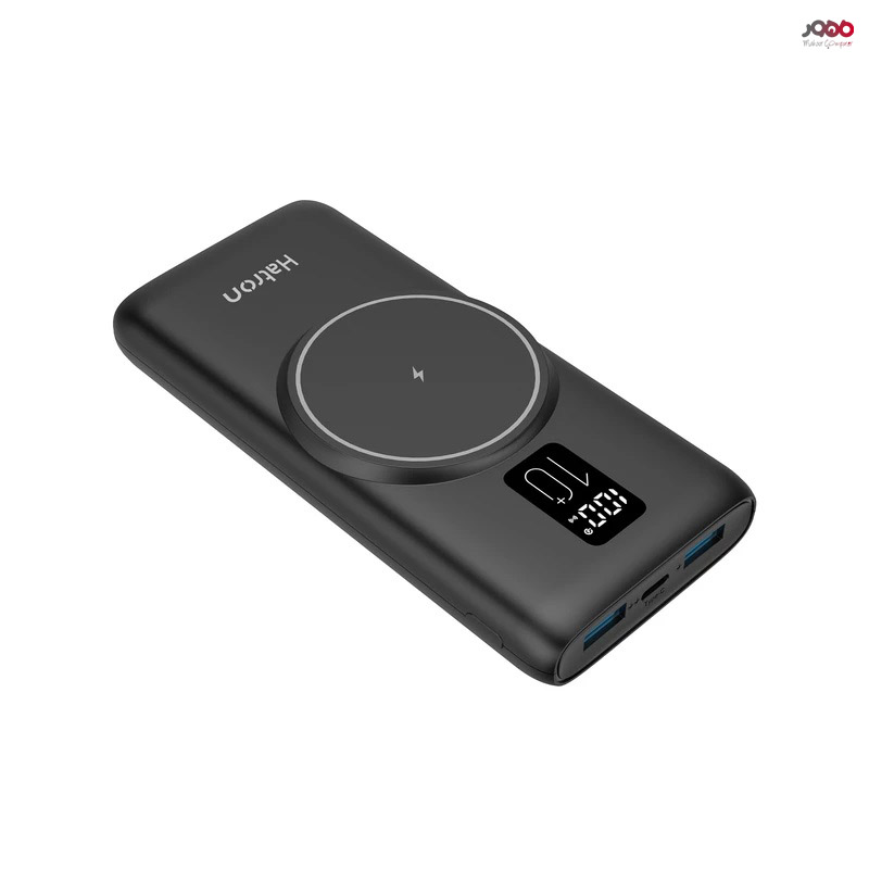 پاوربانک وایرلس هترون مدل HPB1090PQW ظرفیت 10000 میلیآمپر ساعت