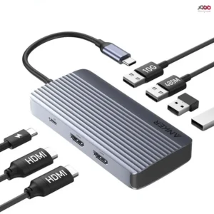 هاب USB-C انکر مدل A8374، هفت‌کاره با دو نمایشگر و دو خروجی HDMI